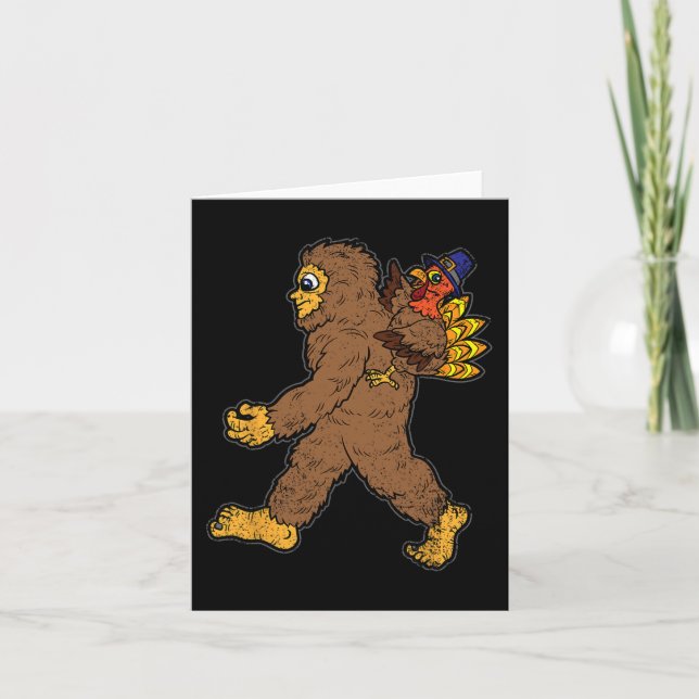 Carte Turquie équitation Bigfoot Thanksgiving Day Funny  (Devant)