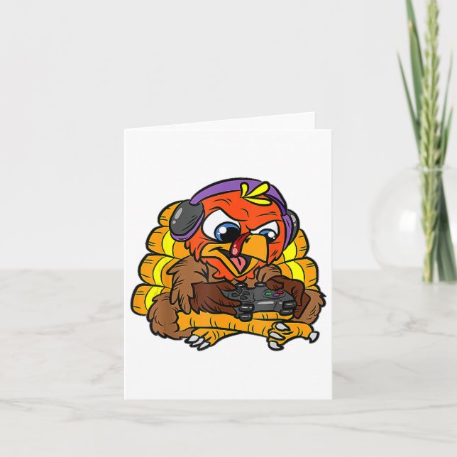 Carte Turquie Gamer Funny Thanksgiving Cool Jeux Vidéos  (Devant)