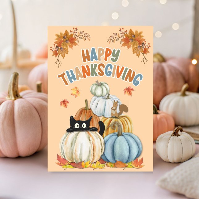 Carte Turquie mignonne et Bon thanksgiving Citrouille ré (Créateur téléchargé)
