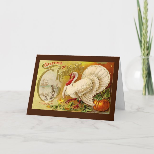 Carte Turquie Thanksgiving vintage (Devant)