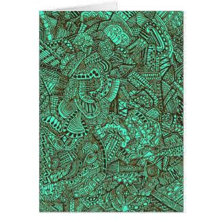 Carte turquoise et noire