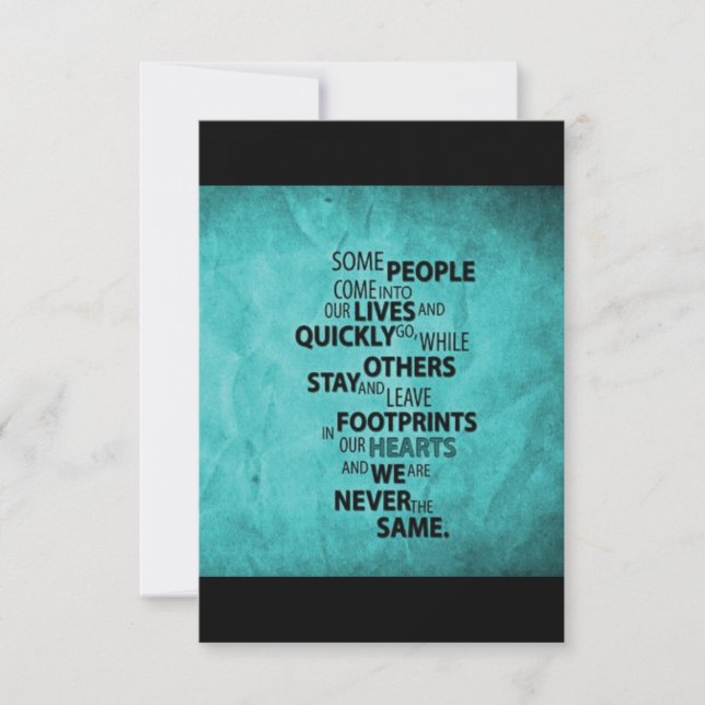 CARTE TURQUOISE QUELQUES PERSONNES QUITTENT DES EMPREINT (Devant)