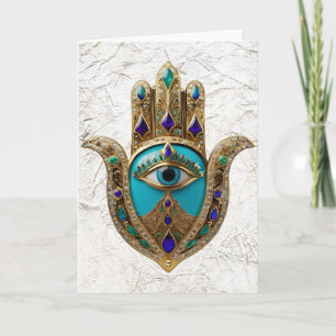 Carte Turquoise Troisième Oeil Hamsa