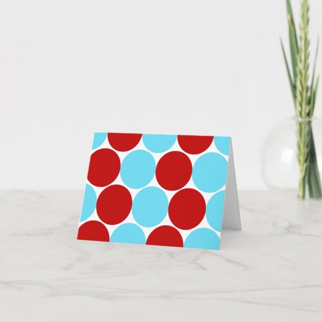 Carte Turquoise Turquoise Rouge Gros Pois Motifs Cadeaux (Devant)