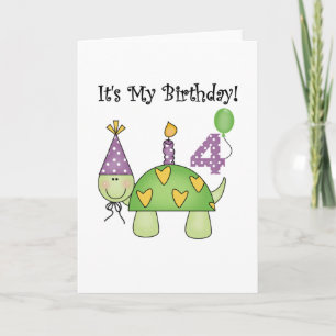 Carte Turtle 4th Birthday Tshirts et cadeaux