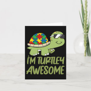 Carte Turtle Awesome Autism Awareness Puzzle Piece