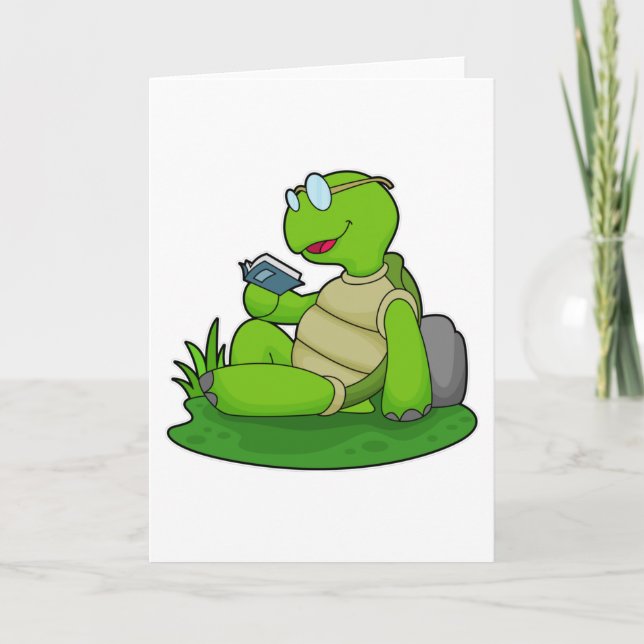 Carte Turtle Reading Book (Devant)
