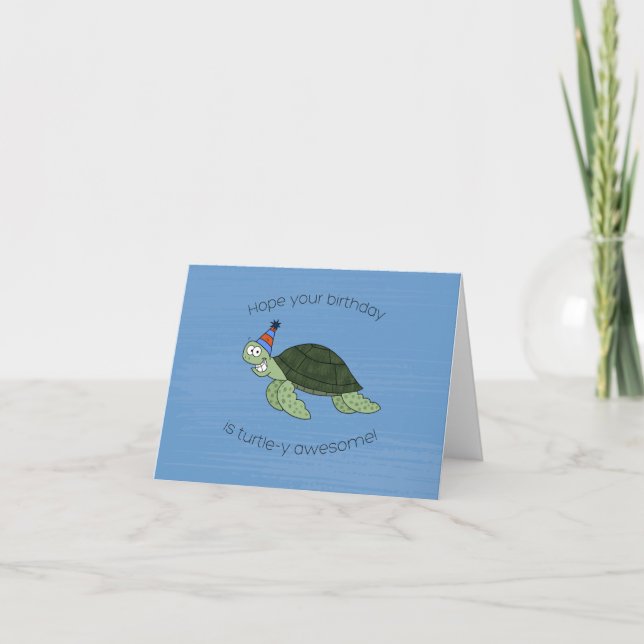 Carte Turtle y Awesome Anniversaire (Devant)