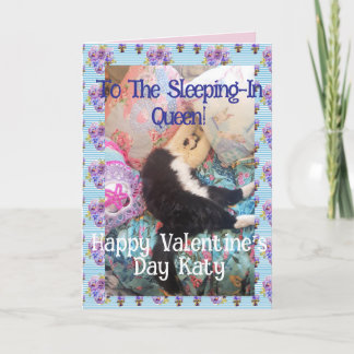 Carte Tuxedo Cat Funny Valentines Day Sleeping In Queen