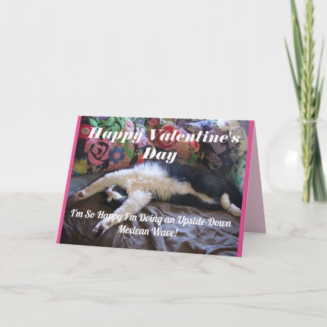 Carte Tuxedo Chat Funny Mexicain Vague Cute Valentines D (Devant)