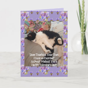Carte Tuxedo Chat Joyeux Valentines Jour Touché orteils 