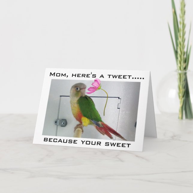 CARTE TWEETER LA JOURNÉE DE VOTRE MÈRE HEUREUSE (Devant)