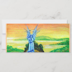 Carte TWILIGHT ANGEL rose fuchsia bleu blanc pourpre