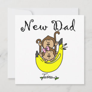 Carte Twin Boy and Girl New Dad Cadeaux