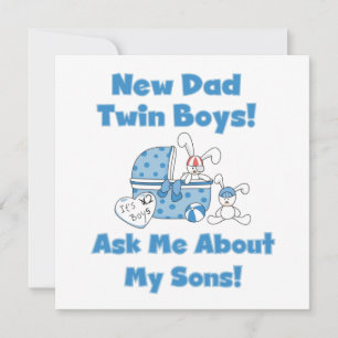 Carte Twin Boys New Papa Cadeaux