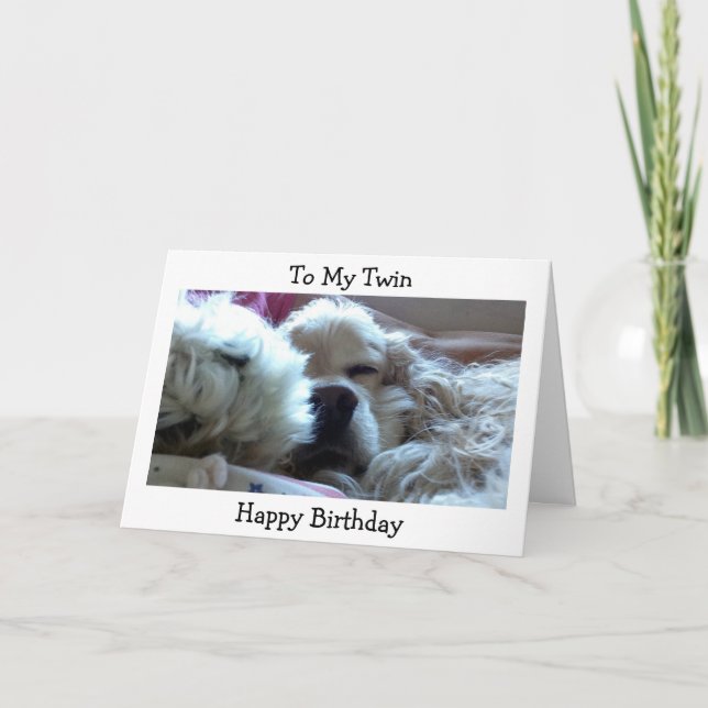 CARTE "TWIN" HEUREUX ANNIVERSAIRE-PRENEZ PAN/FAITES CE Q (Devant)
