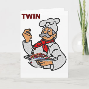CARTE **TWIN** LE CHEF ITALIEN SERT LES SOUHAITS "ANNIVE