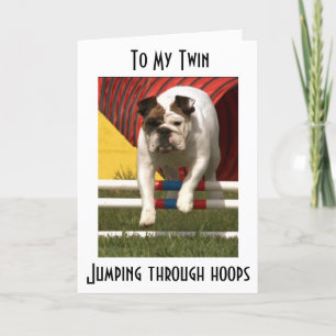 CARTE *TWIN* SAUTER DES TROUPES DE THRU POUR VOUS SOUHAI
