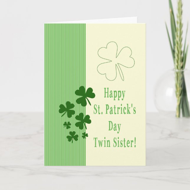 Carte Twin Sister Happy St. Patrick's Day (Devant)