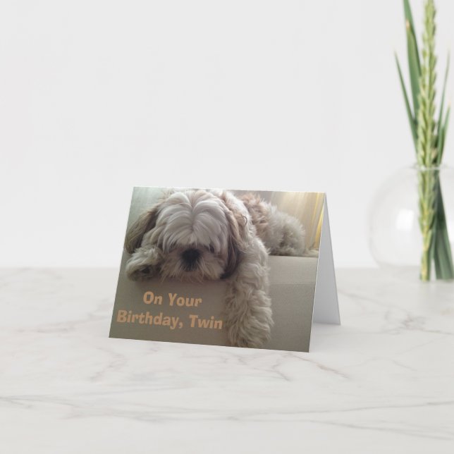 CARTE **TWIN** SOUHAITE QUE JE PUISSE DIRE HEUREUX ANNIV (Devant)