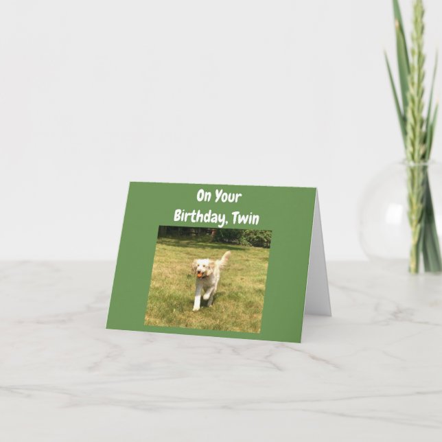 CARTE **TWIN** SOUHAITE QUE JE PUISSE DIRE HEUREUX ANNIV (Devant)