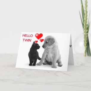 CARTE TWIN, TON ANNIVERSAIRE EST UN JOUR PARTICULIER POU