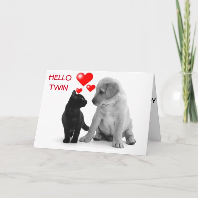 CARTE TWIN, TON ANNIVERSAIRE EST UN JOUR PARTICULIER POU (Devant)