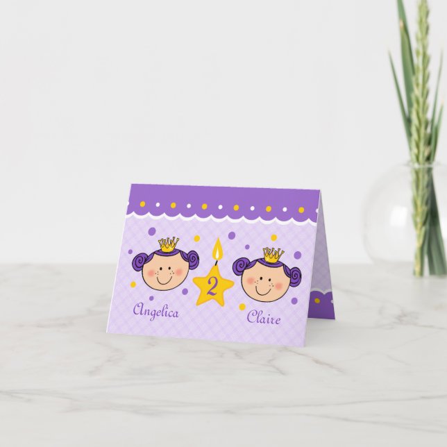 Carte Twincess pour le 2e anniversaire (Devant)