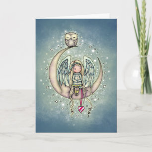 Carte Twinkle Little Angel and Owl Holiday Card