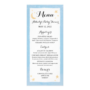 Carte Twinkle Little Star Light Blue Menu Card