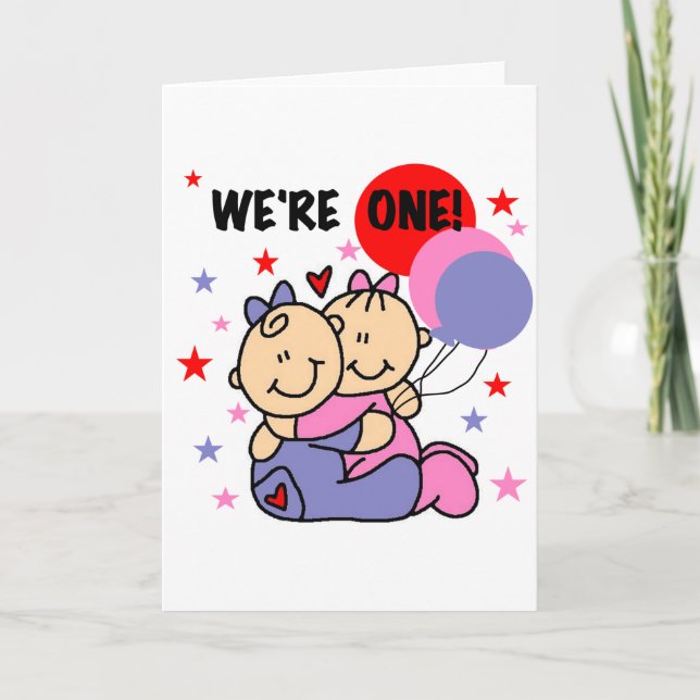 Carte Twins We're One Birthday Tshirts and Gifts (Devant)