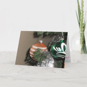 Carte "Two Antique Christmas Tree Ornamy"