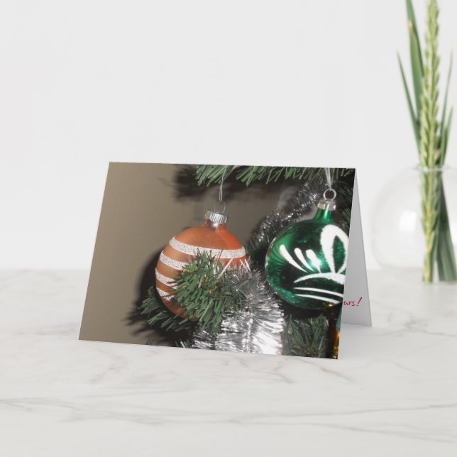 Carte "Two Antique Christmas Tree Ornamy" (Devant)