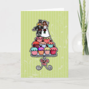 Carte Two Brides on Cupcake Stack