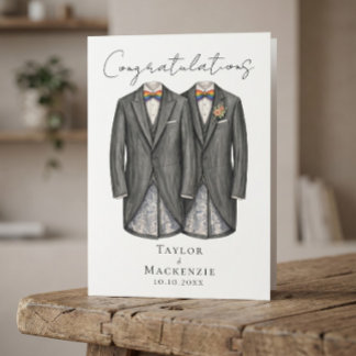 Carte Two Grooms Congratulations on Your Wedding Day