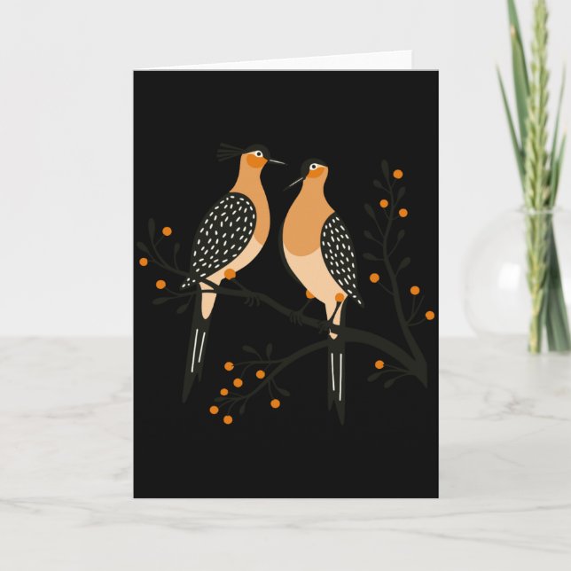 Carte Two Turtle Doves Cut Out Stencil Retro Style 7 Bab (Devant)