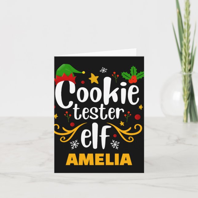 Carte Tygraphy Cookie Tester Elf Family Matching T Shirt (Devant)