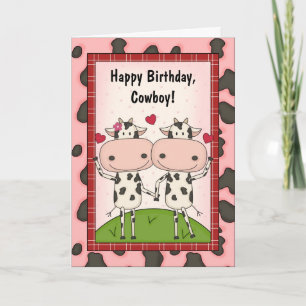 Carte Types d'anniversaire d'amour de vaches