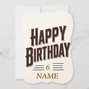 Carte Typographie 3D rétro "Joyeux Anniversaire" - Minim
