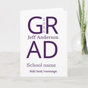 Carte Typographie de graduation moderne simple minimale 