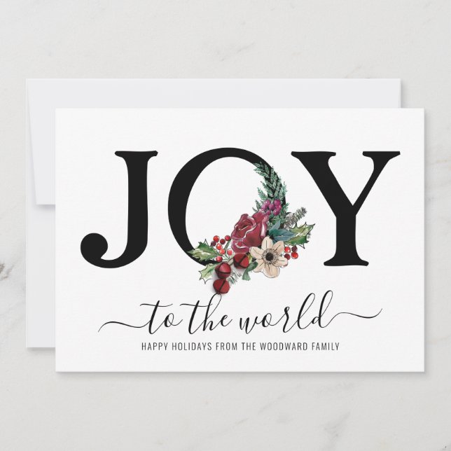 Carte Typographie de la joie moderne Floral (Devant)