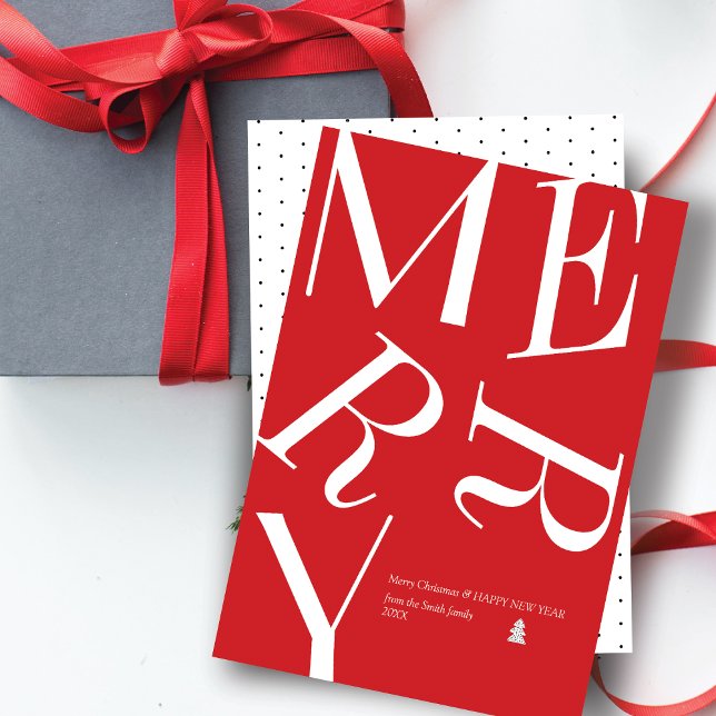 Carte Typographie de Noël moderne Personnalisée (Créateur téléchargé)