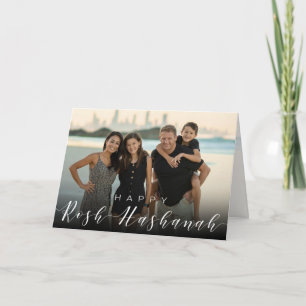 Carte Typographie de photo moderne Rosh Hashanah Nouvel 