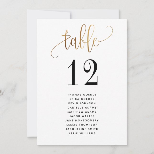 Carte Typographie de script Gold Black Lovely (Devant)