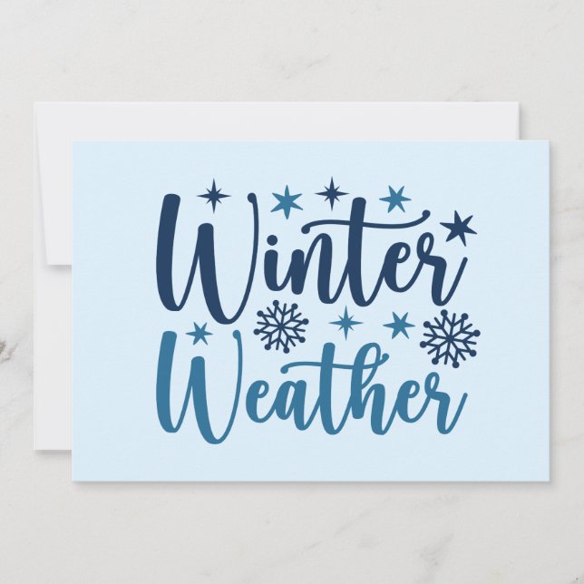 Carte Typographie de vacances enneigées - Météo hivernal (Devant)