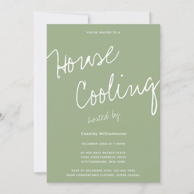 Carte Typographie décontractée Maison Cooling Party Invi (Devant)