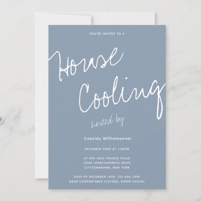 Carte Typographie décontractée Maison Cooling Party Invi (Devant)