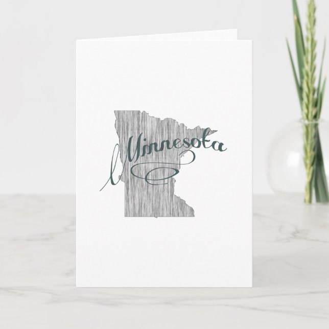 Carte Typographie d'état du Minnesota Portrait Salutatio (Devant)