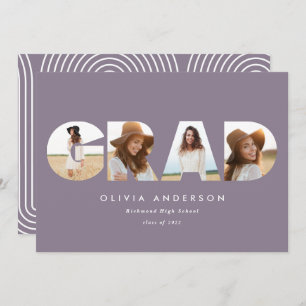 Carte Typographie géométrique moderne multi photo remise