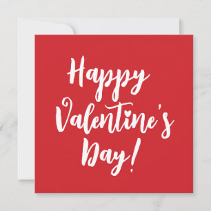 Carte typographie Heureuse Sainte-Valentin rouge moderne